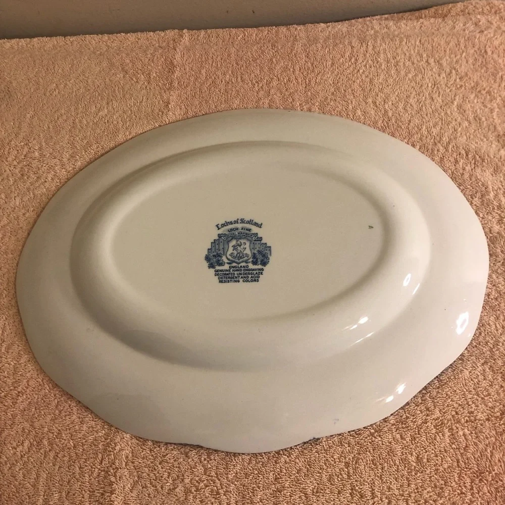 Vintage Lochs of Scotland Royal Warwick 14” Oval Platter Loch Fine